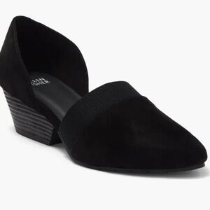 Eileen Fisher Hilly Wedge D’Orsay Black Suede Wedge Pumps Size 8.5
